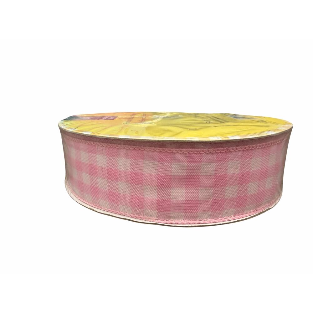 Member’s Mark Wired Pink Gingham Ribbon 1.5” x 50 Yards New